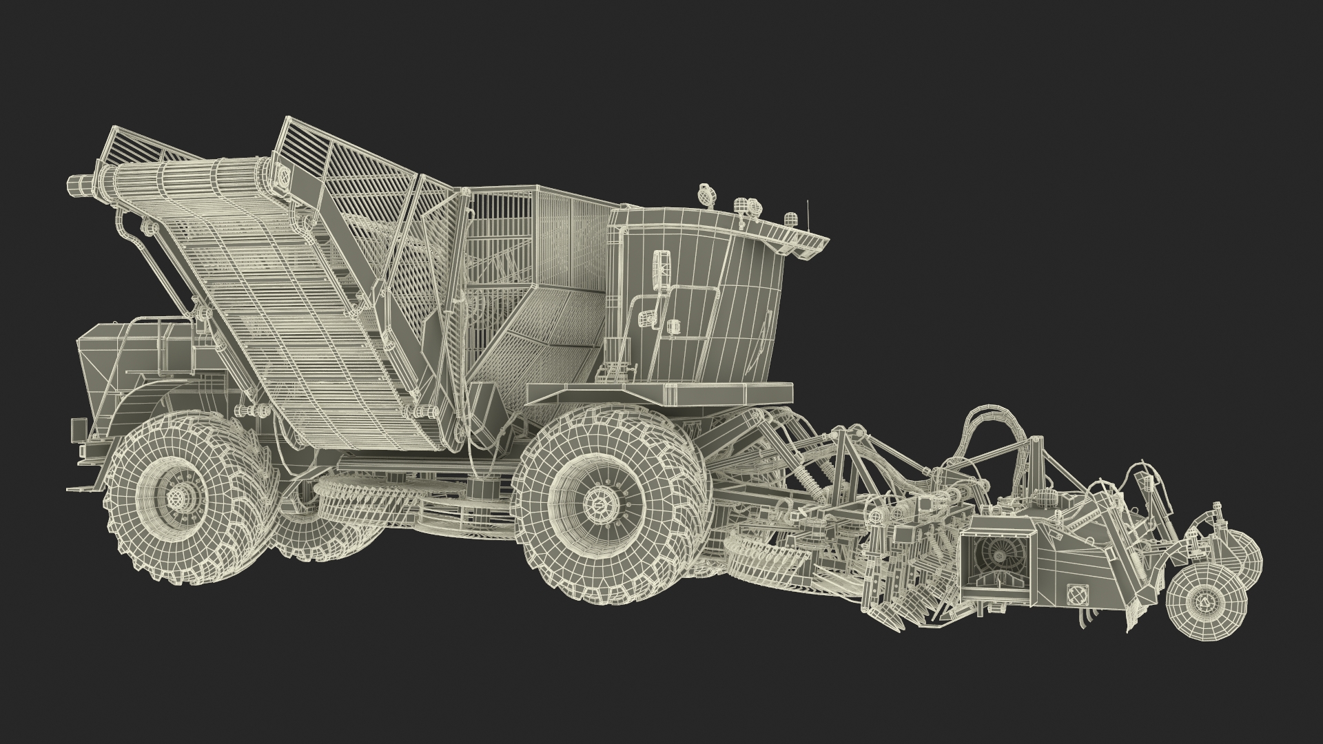 Beet Harvester Vervaet 17T Dusty Yellow 3D model