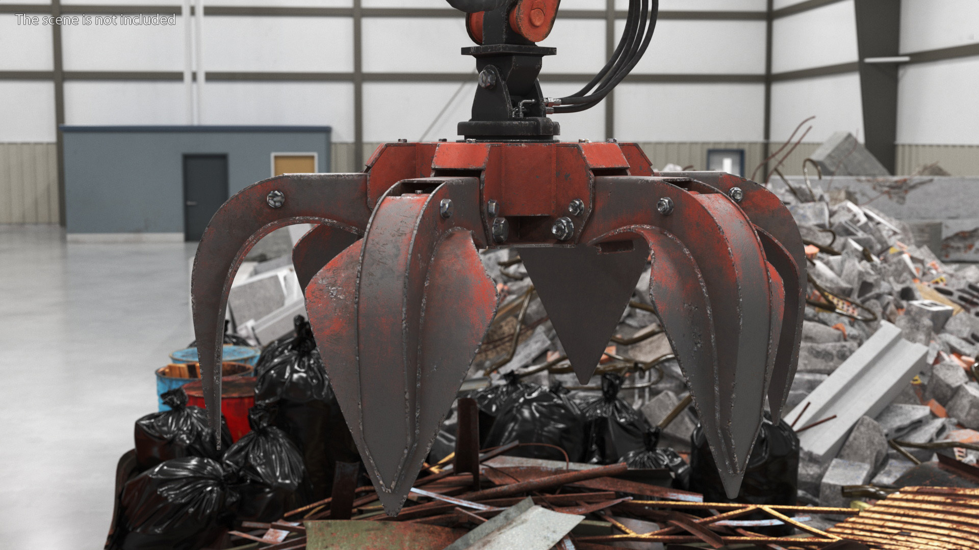 Hydraulic Scrap Grapple Old 3D