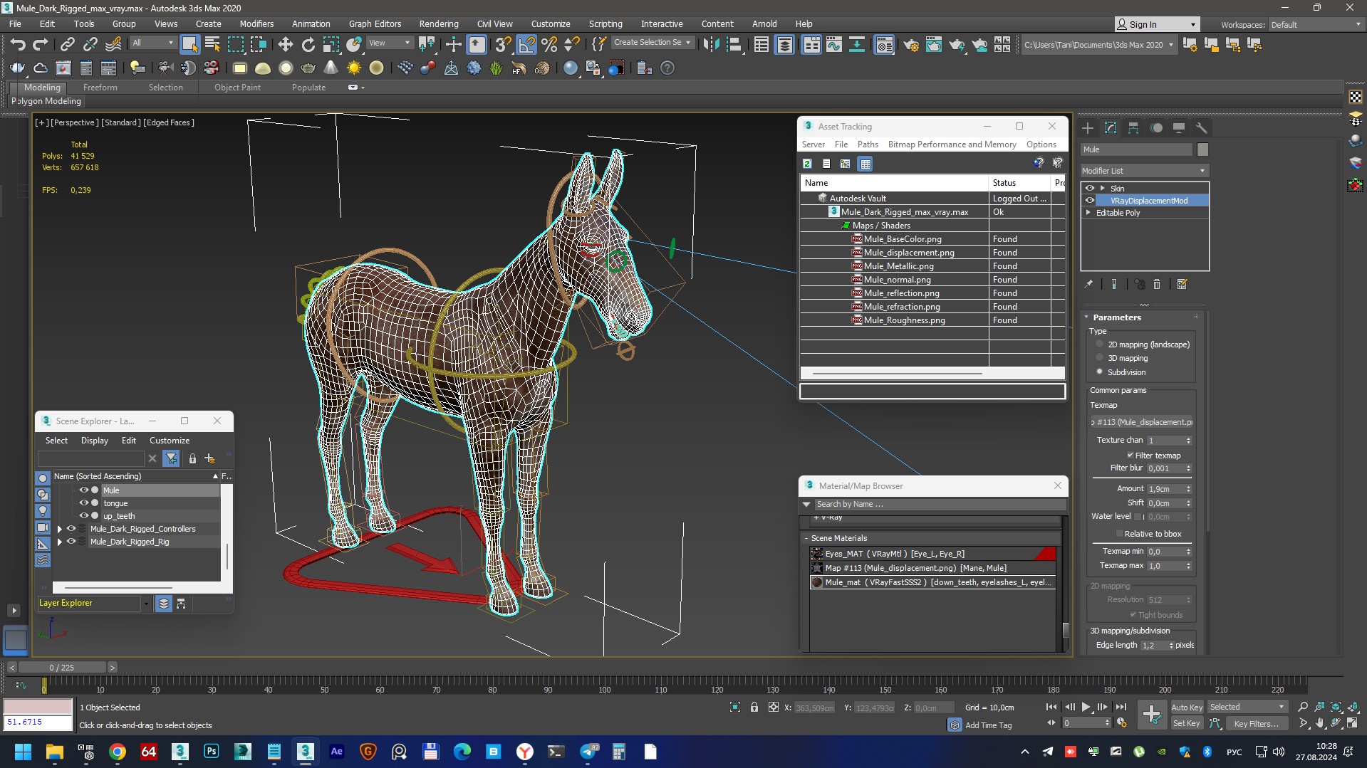 3D Mule Dark Rigged