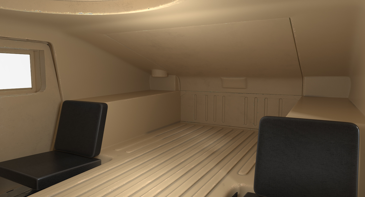 3D model Humvee M1151 Simple Interior Desert