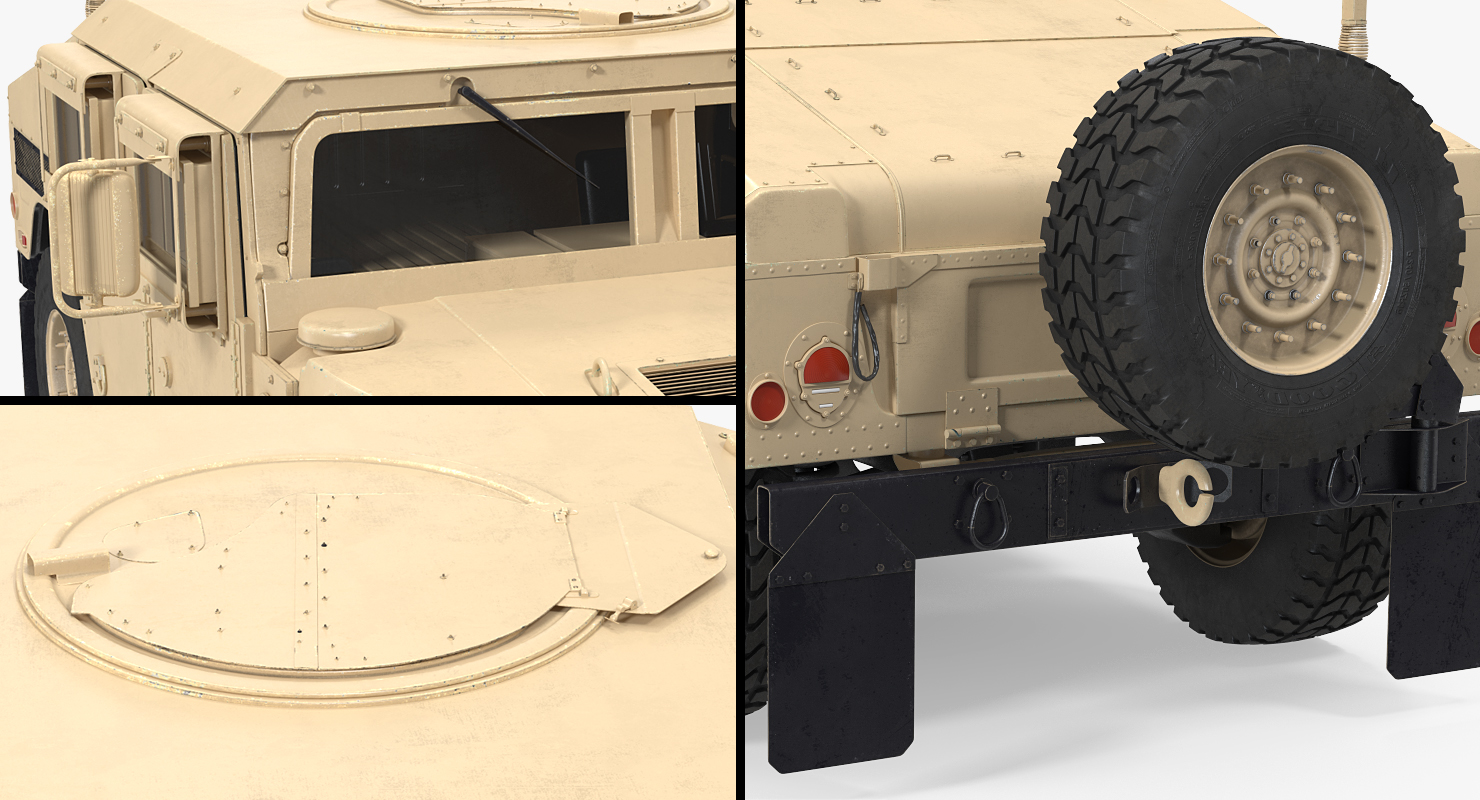 3D model Humvee M1151 Simple Interior Desert