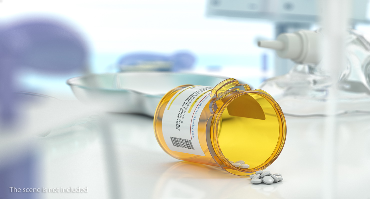 3D Opened Pill Bottle model