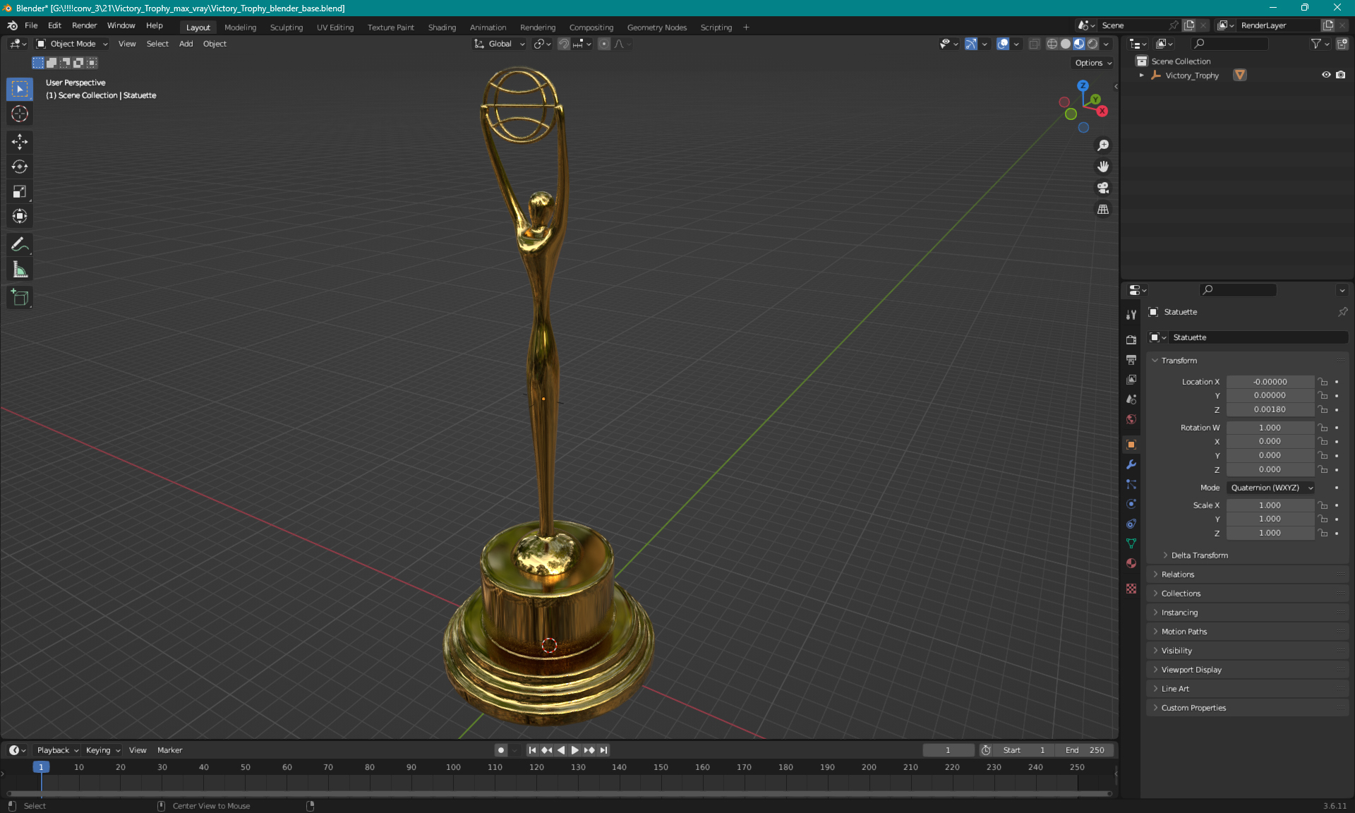 Victory Trophy 3D model