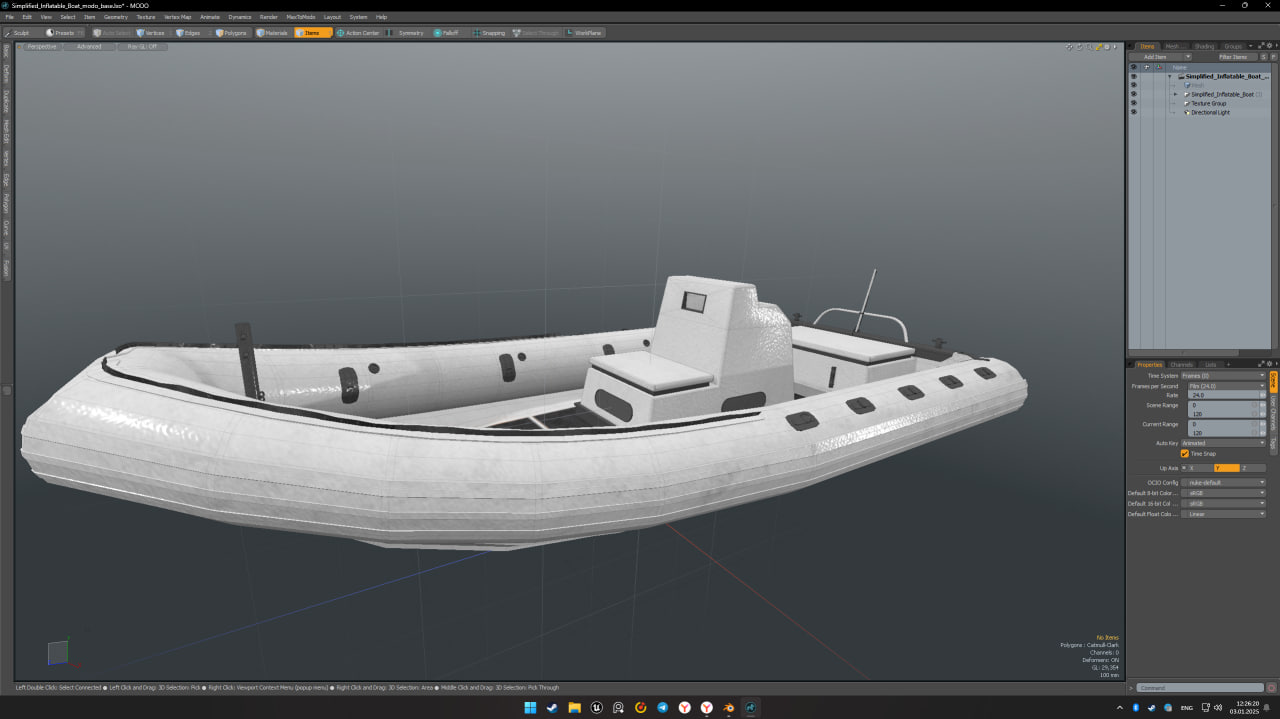 3D Simplified Inflatable Boat