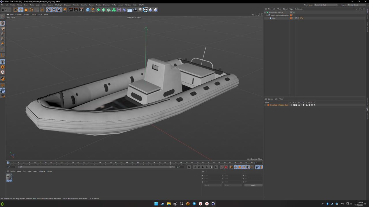 3D Simplified Inflatable Boat