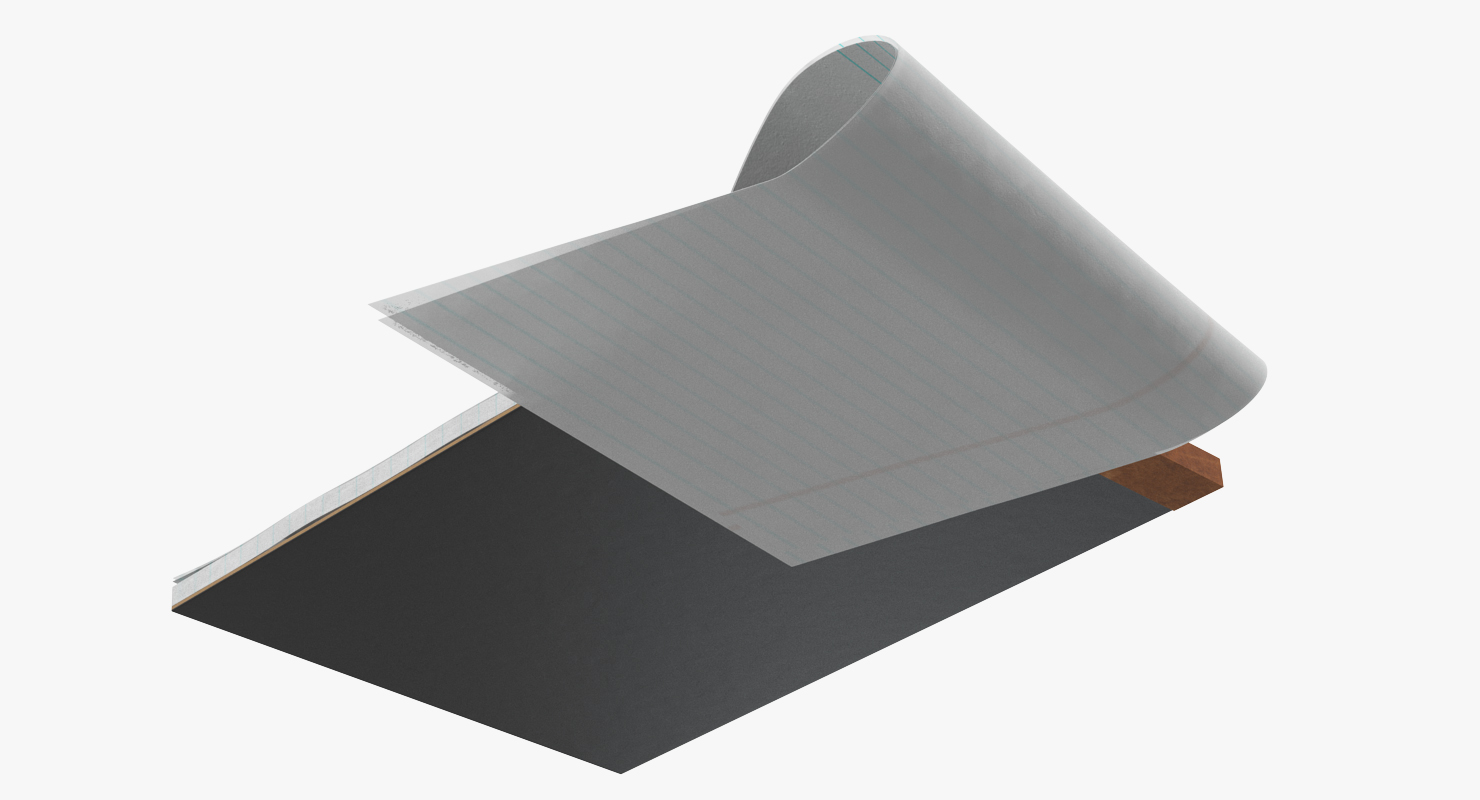 3D Blank White Writing Pad model