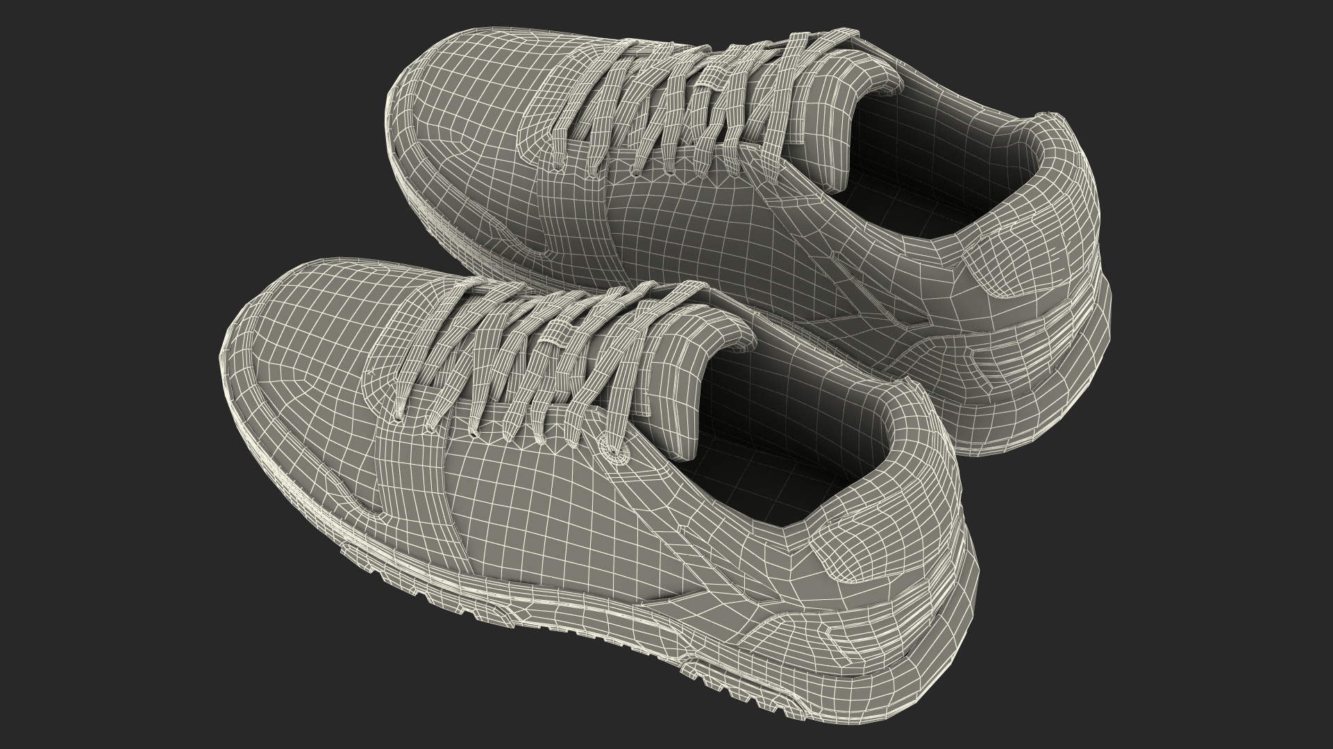 3D Leather Sports Sneakers model