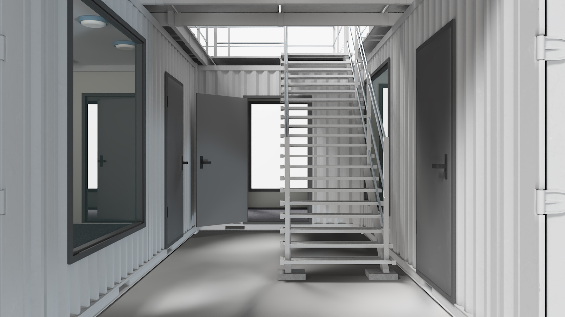 Modern Container Office White 3D model