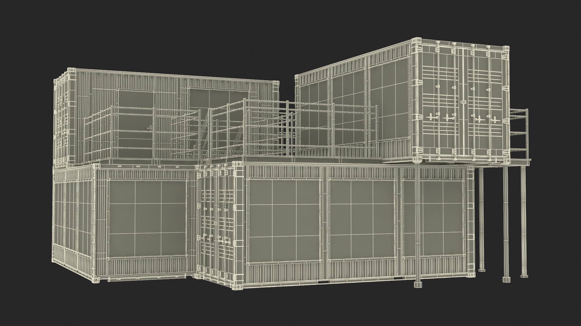 Modern Container Office White 3D model