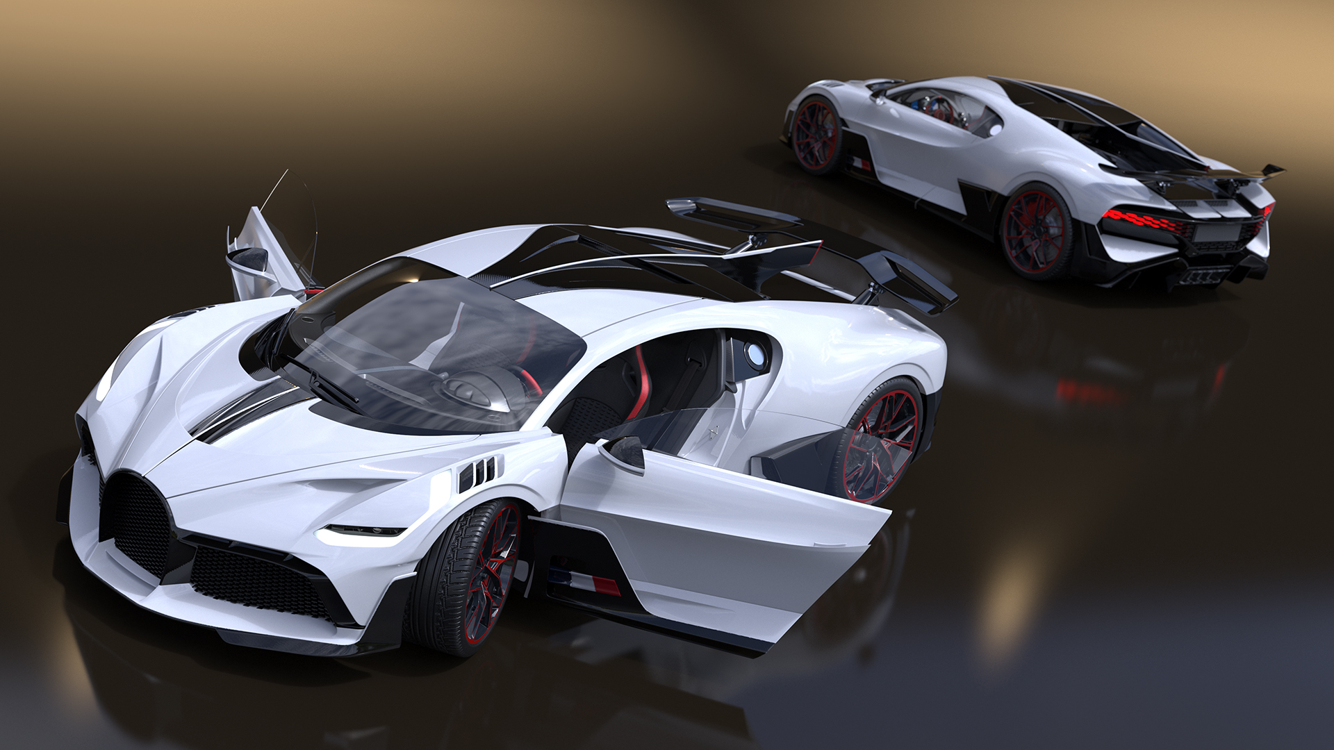 Luxury Car White Rigged for Maya 3D