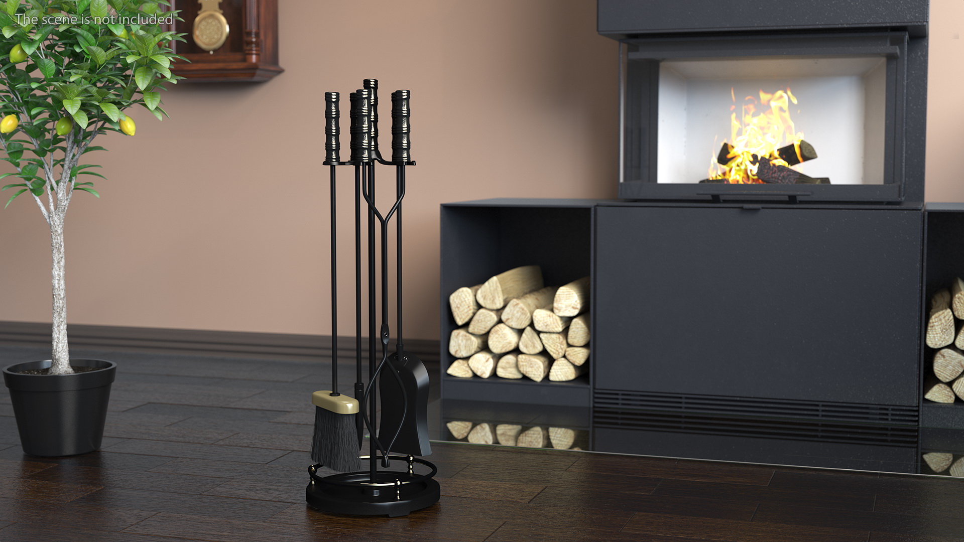 Fireplace Tool Set Fur 3D