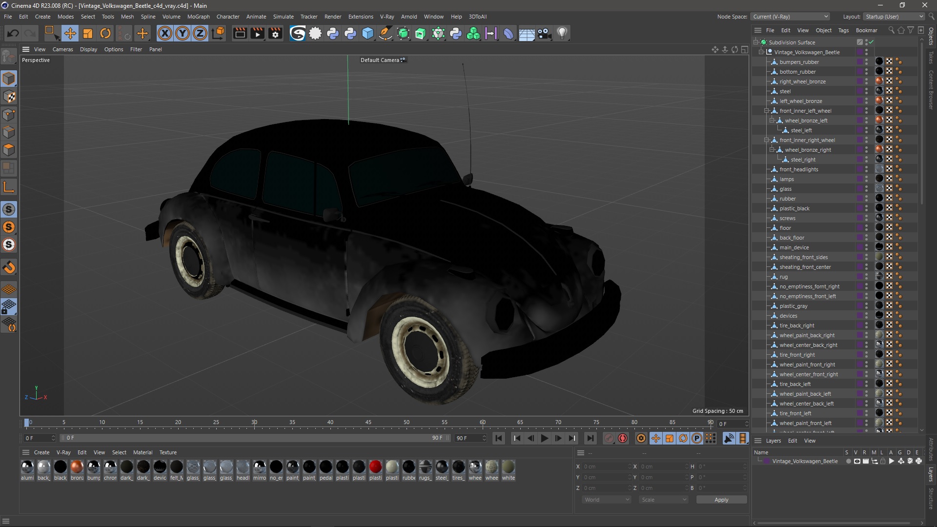 3D model Vintage Volkswagen Beetle