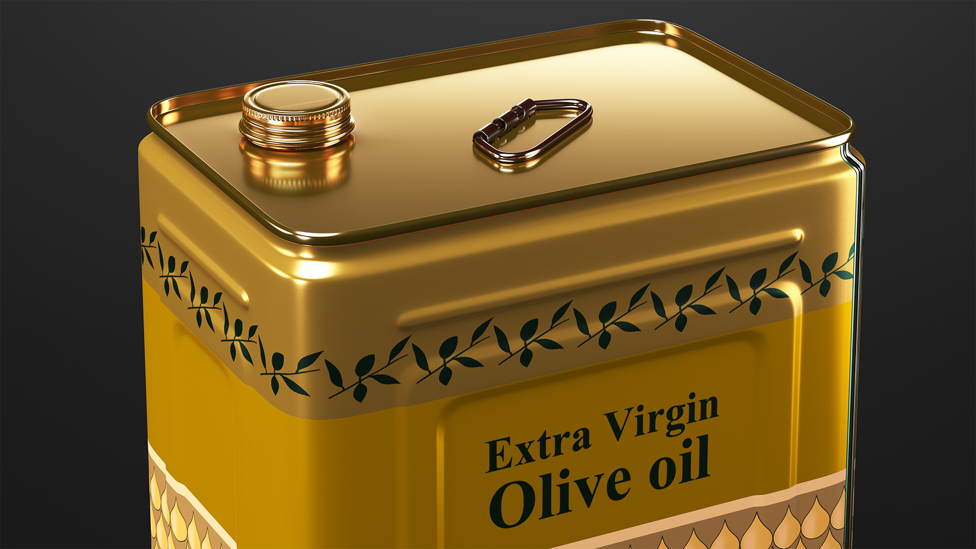 3D Olive Oil Tin Can 10L