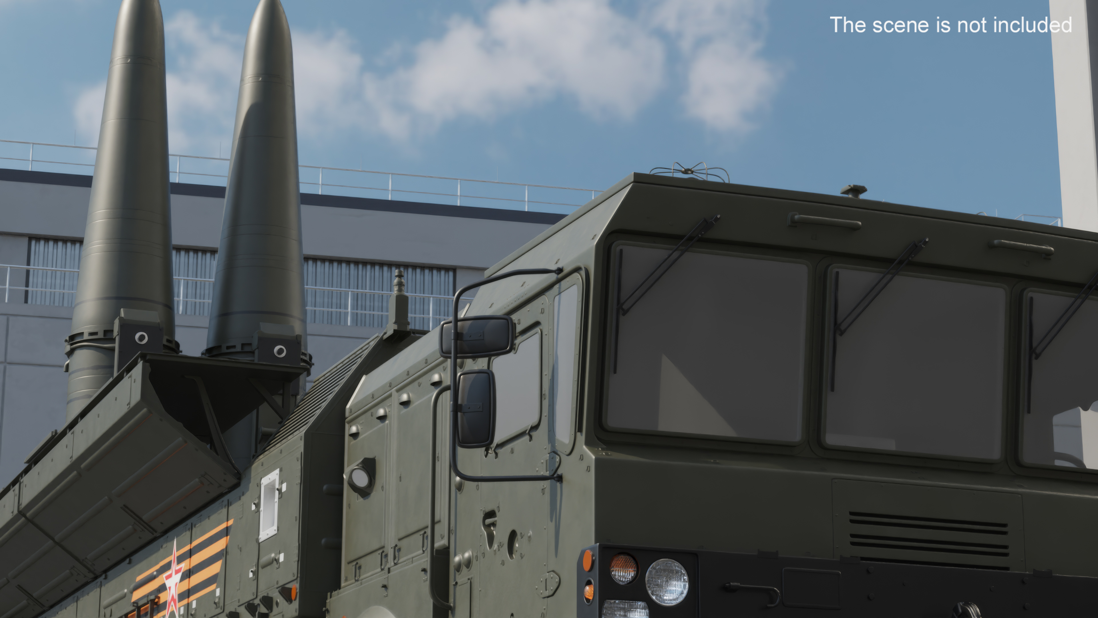 Missile System Iskander SS-26 Stone in Ready 3D model