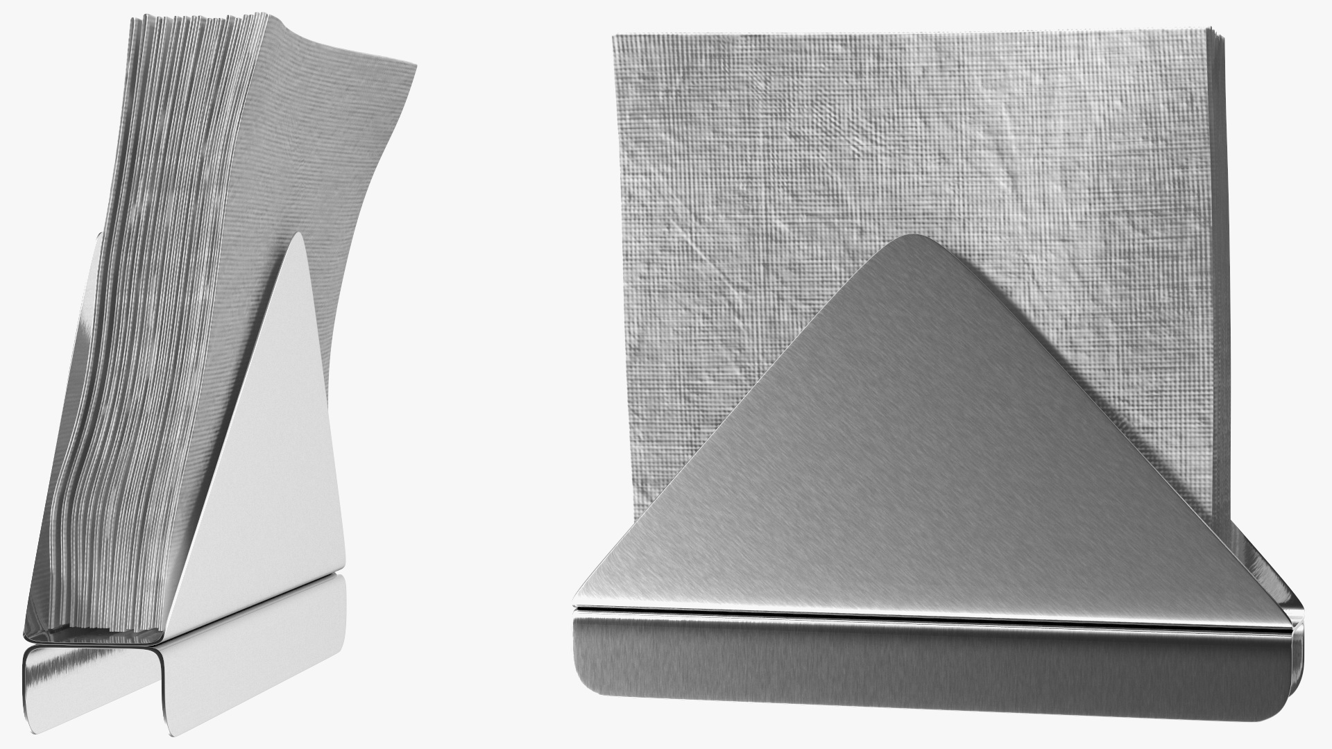 Angled Napkin Holder Brushed Stainless Steel 3D model