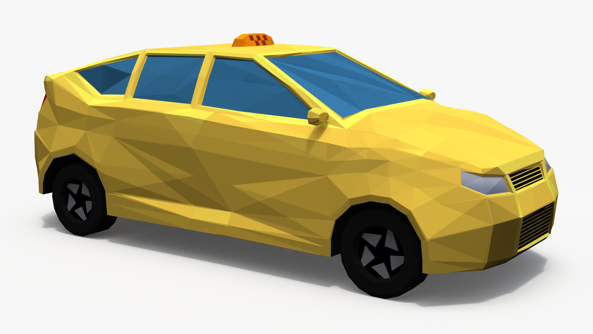 3D Low Poly Stylized Model Taxi model