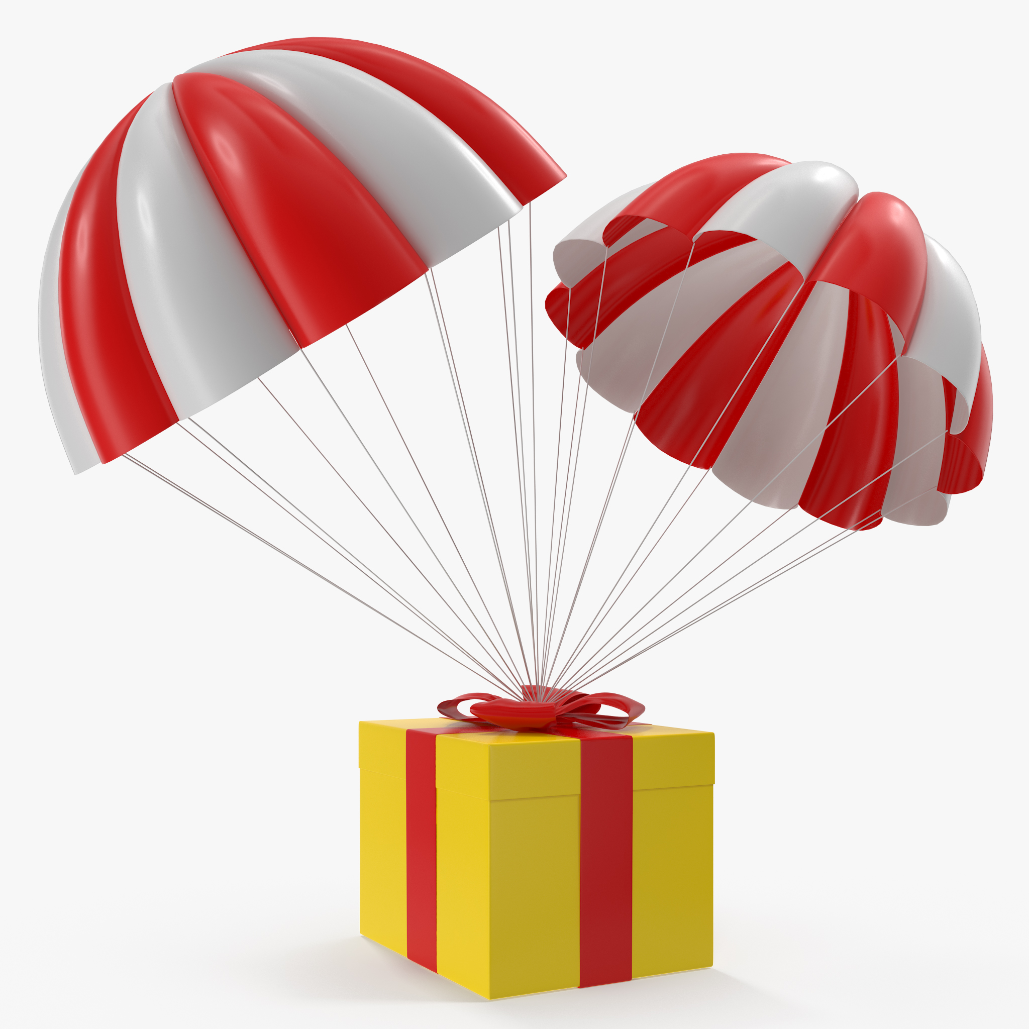 3D Twin Parachute Gift Box model