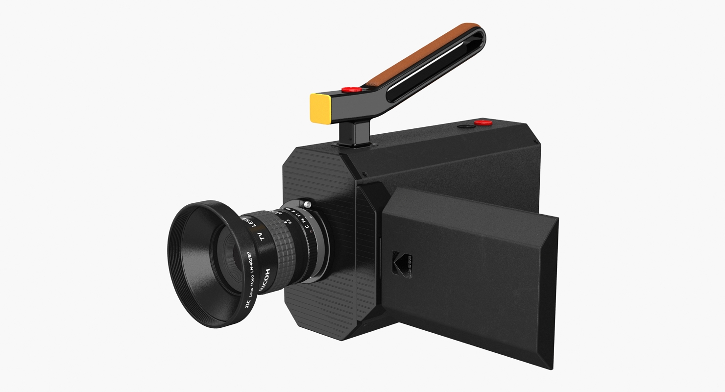 Retro Style Kodak Super 8 Movie Camera Black 3D model