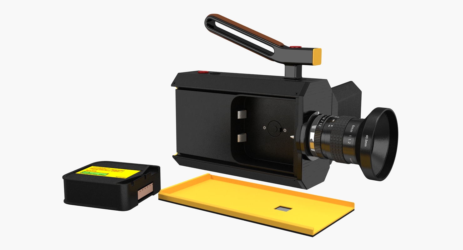 Retro Style Kodak Super 8 Movie Camera Black 3D model