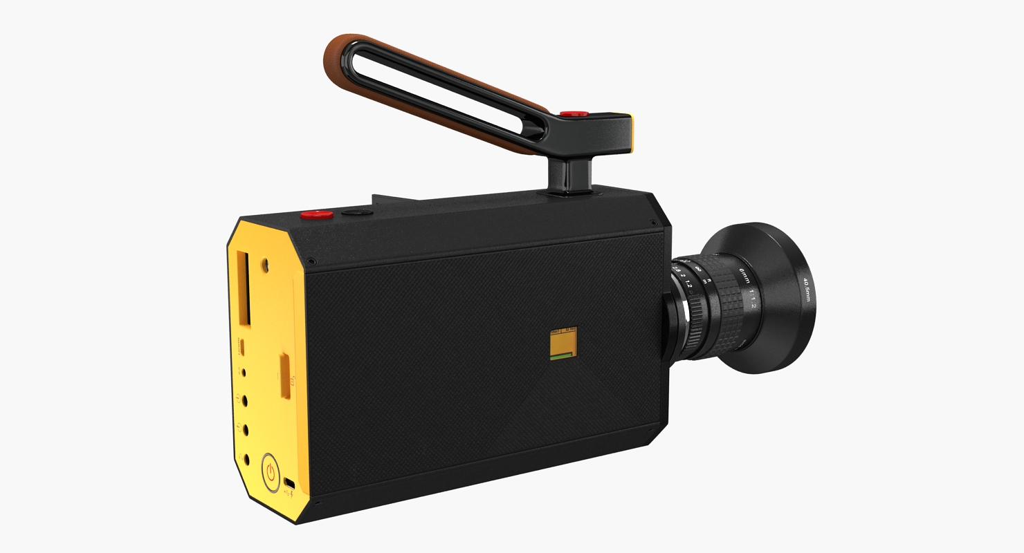 Retro Style Kodak Super 8 Movie Camera Black 3D model