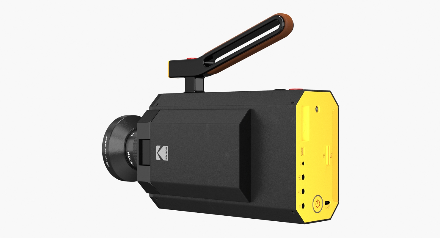 Retro Style Kodak Super 8 Movie Camera Black 3D model