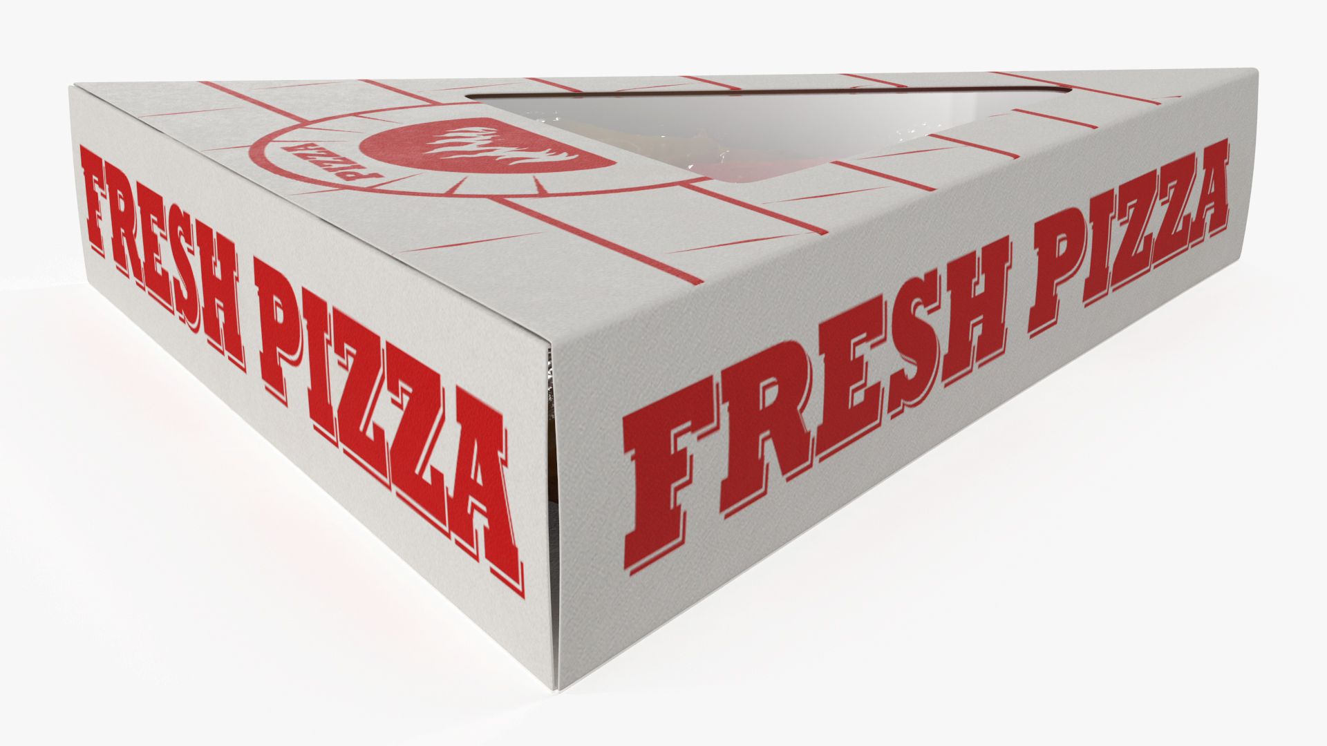 Pizza Slice in Triangle Cardboard Box 3D