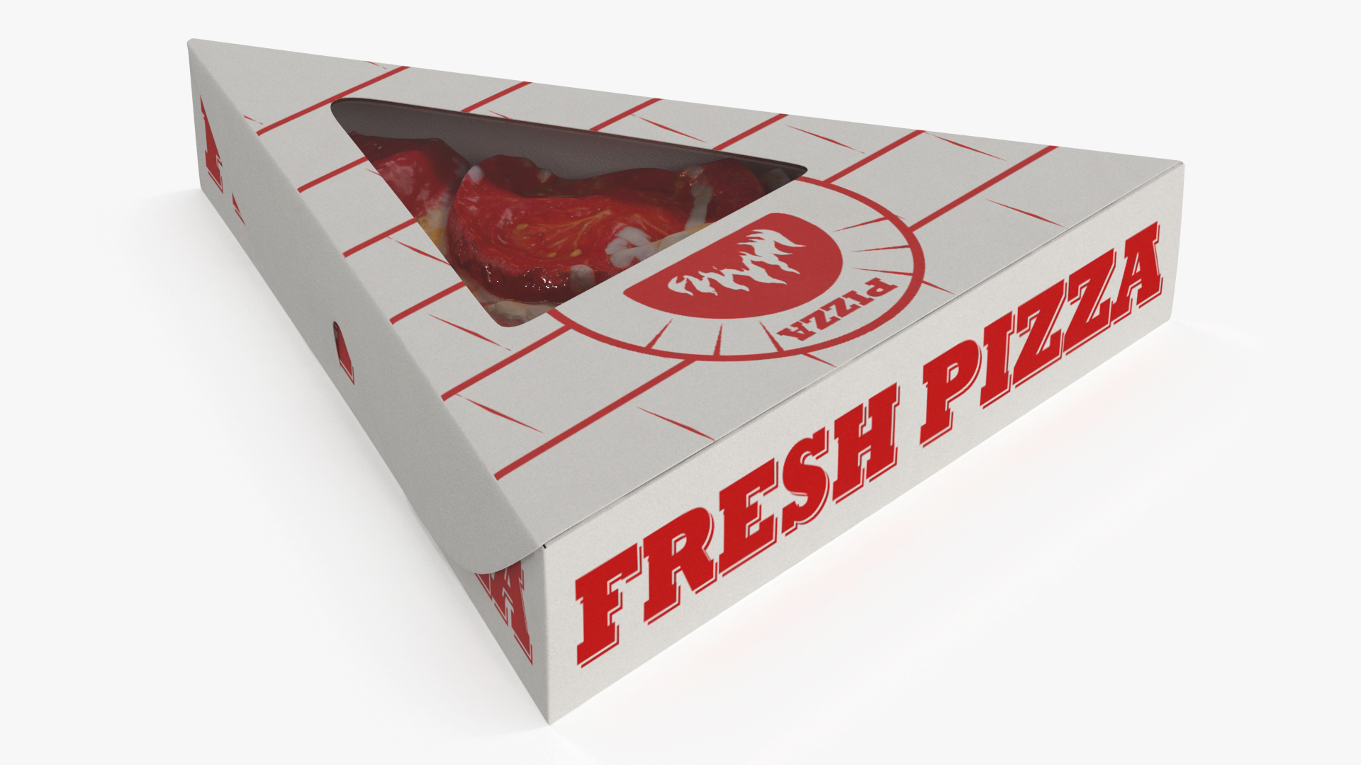 Pizza Slice in Triangle Cardboard Box 3D