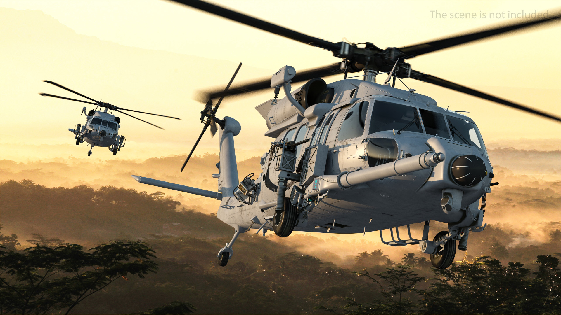 3D Sikorsky HH 60 Pave Hawk Rigged