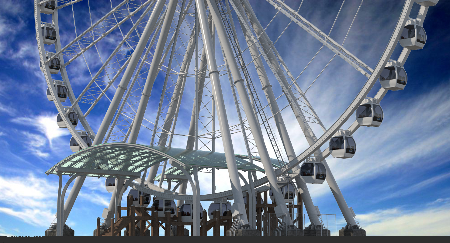 3D Seattle Great Ferris Wheel