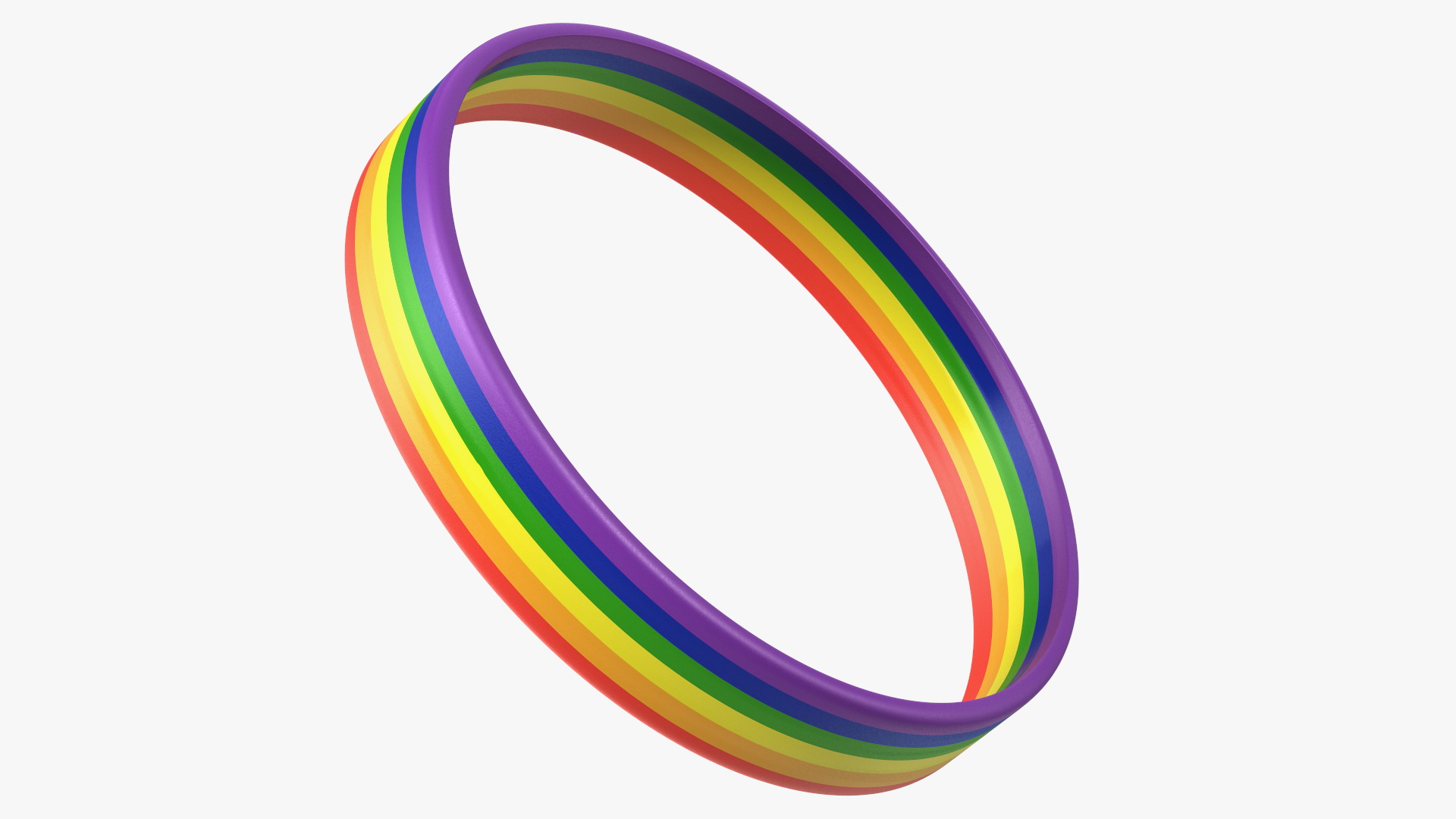 3D Rainbow Rubber Bracelet model