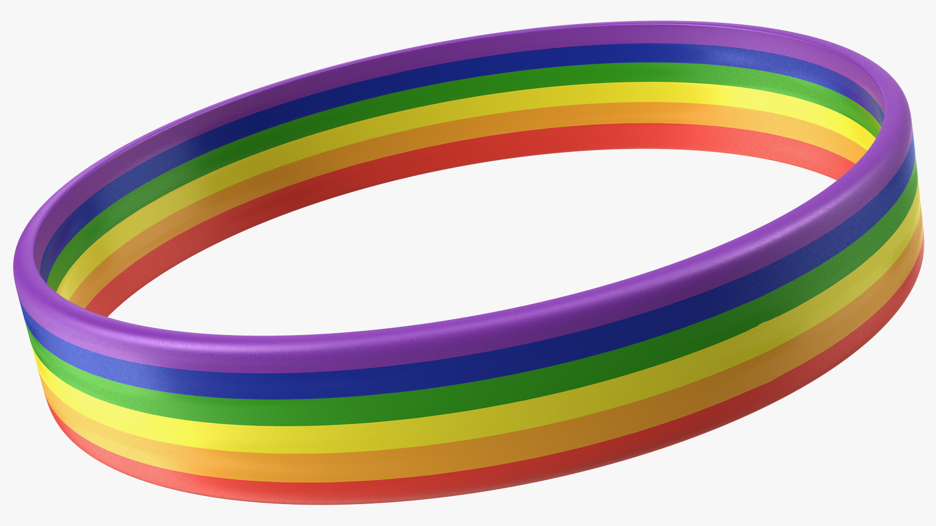 3D Rainbow Rubber Bracelet model