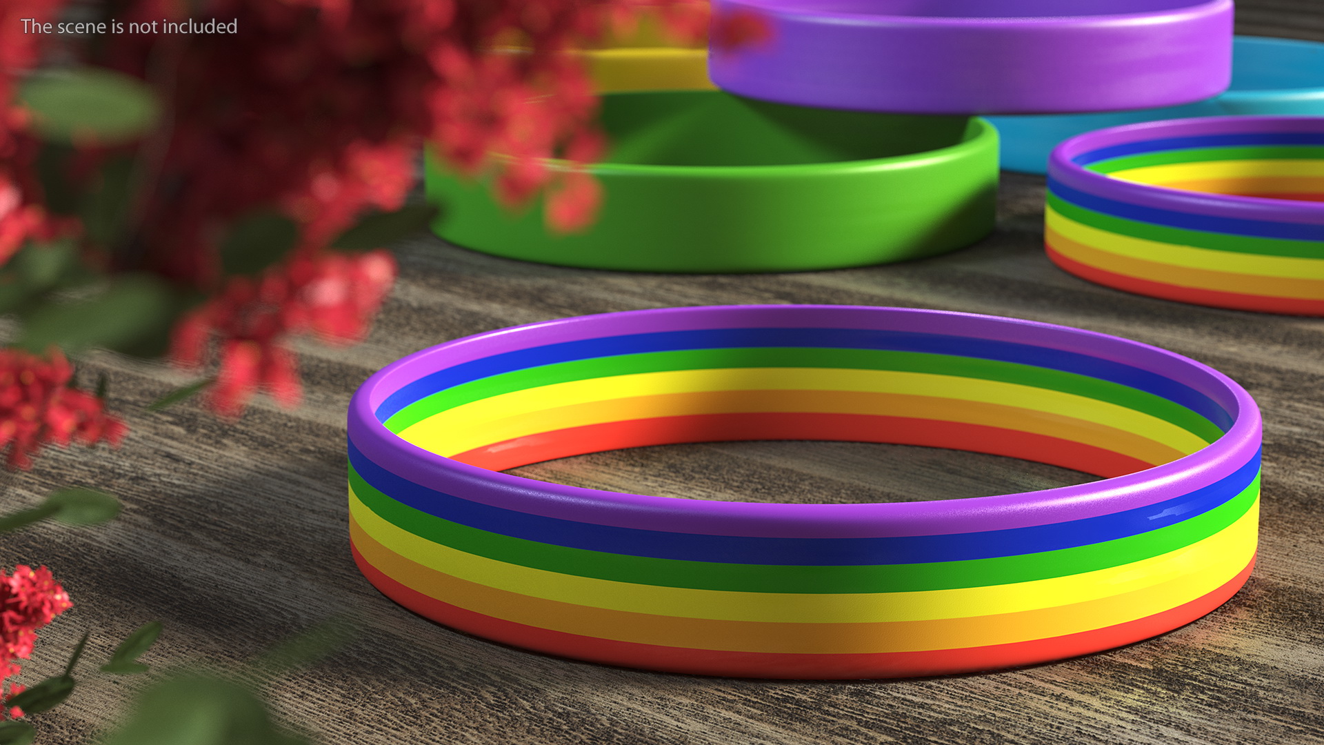 3D Rainbow Rubber Bracelet model