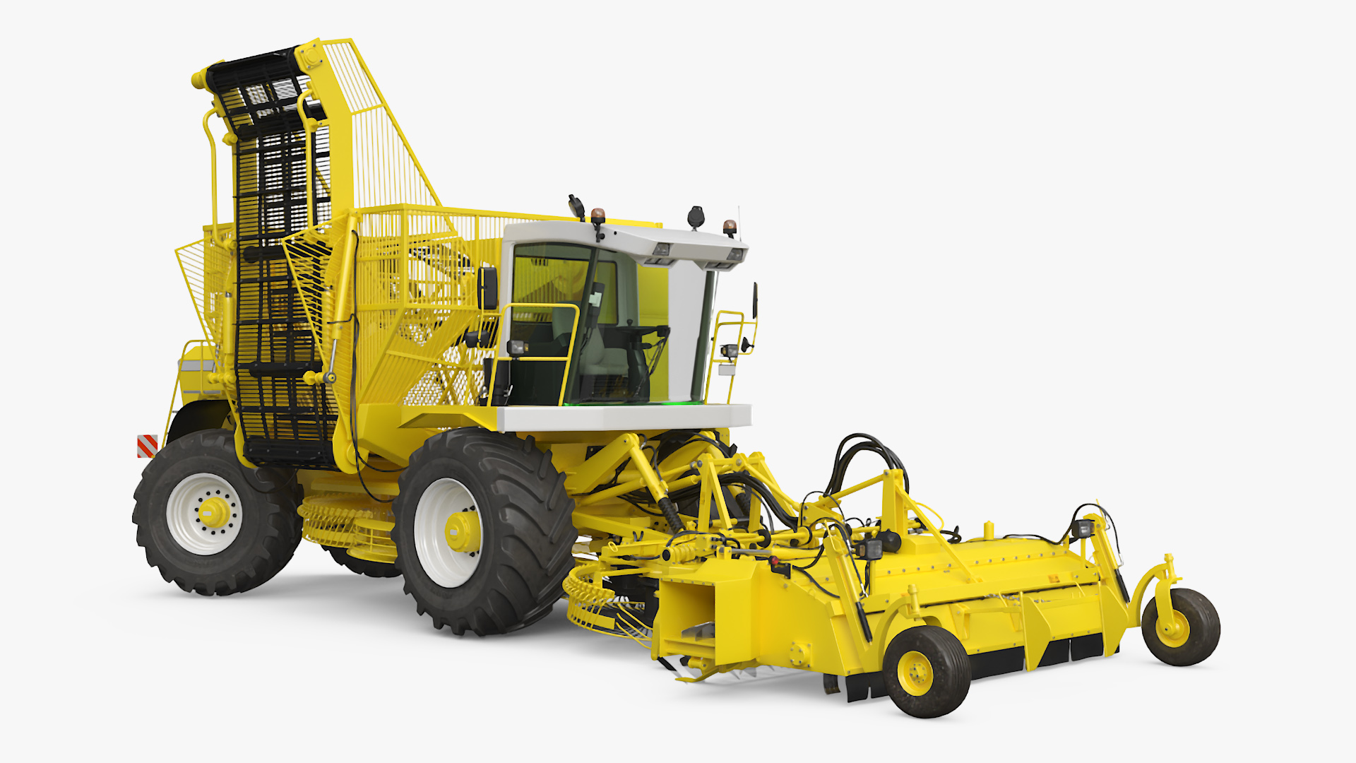 Agricultural Beet Harvester Machine Yellow Rigged 3D model