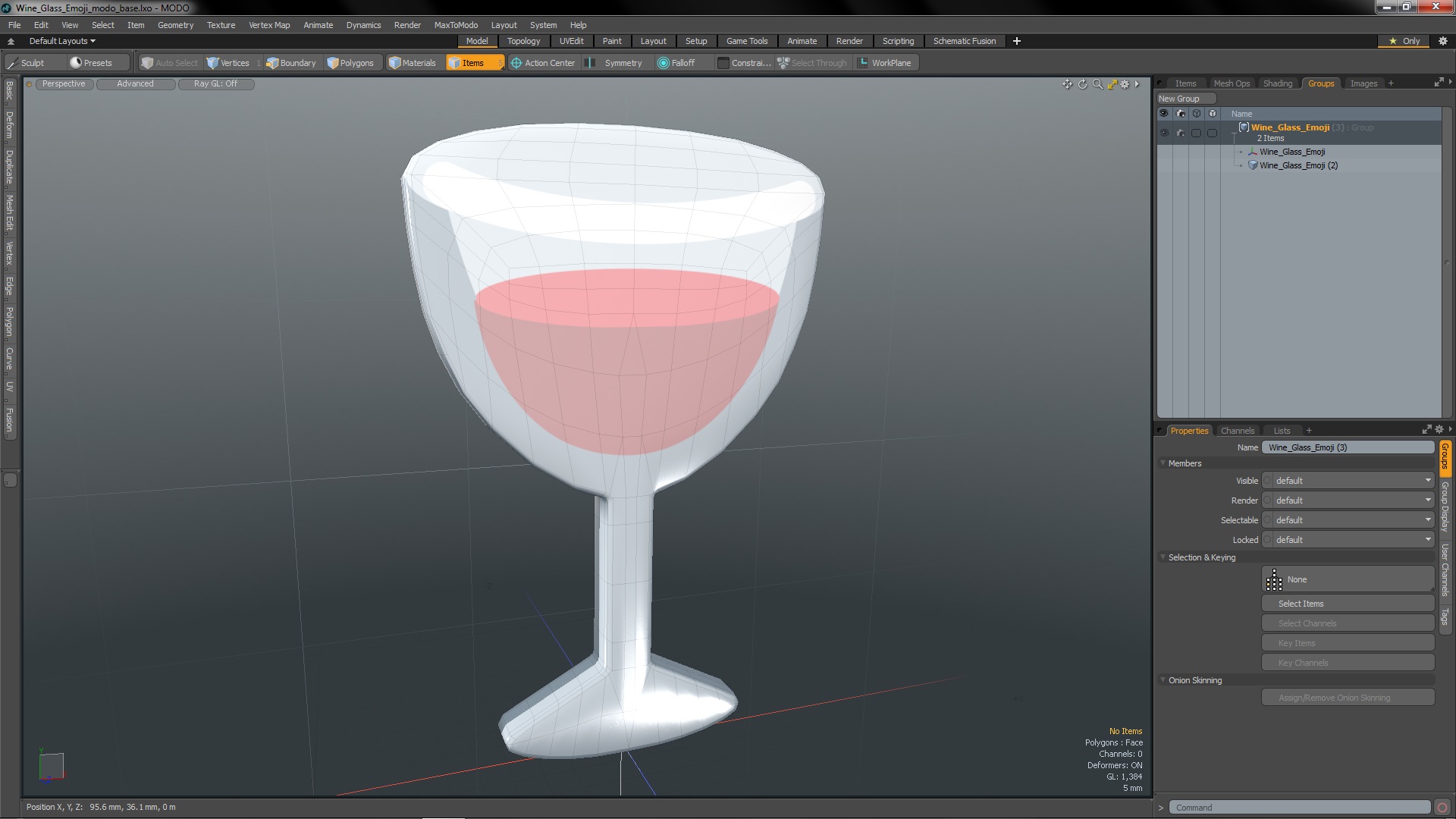 3D Wine Glass Emoji