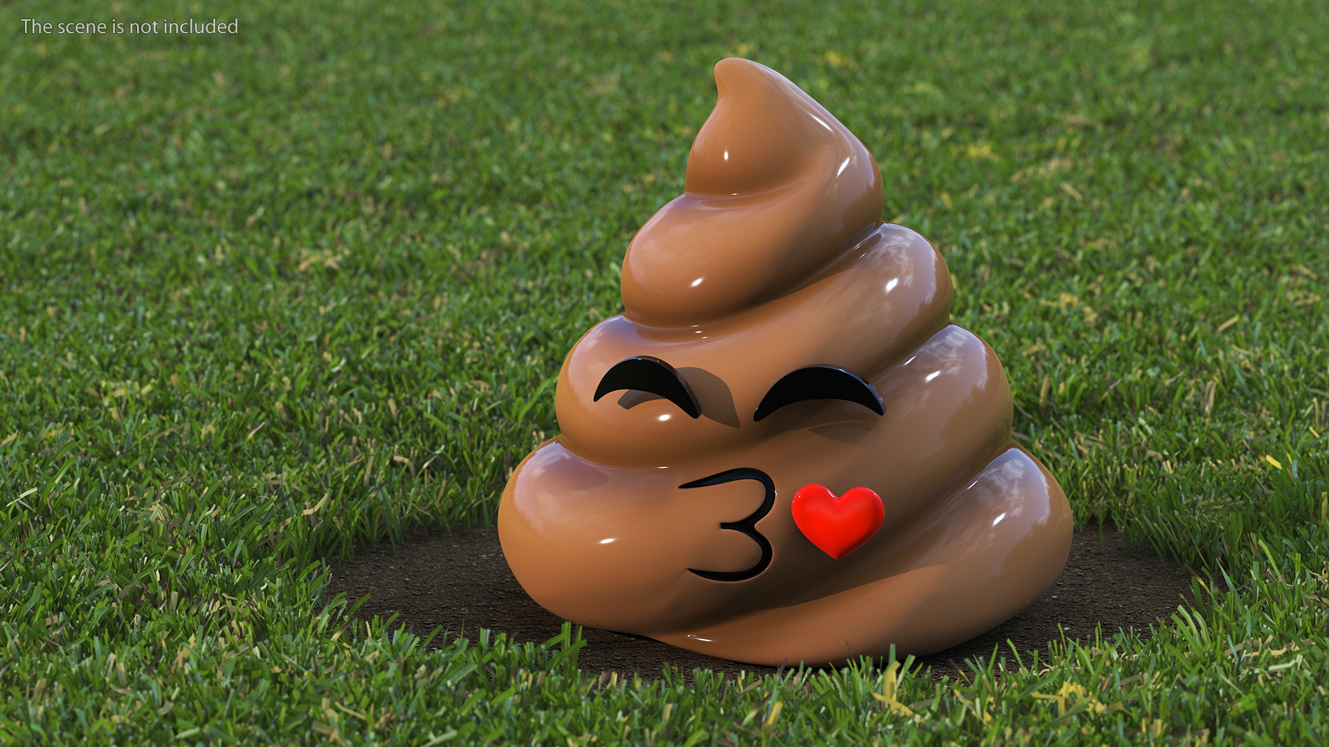 Kissing Face Poop Emoji Smile 3D model