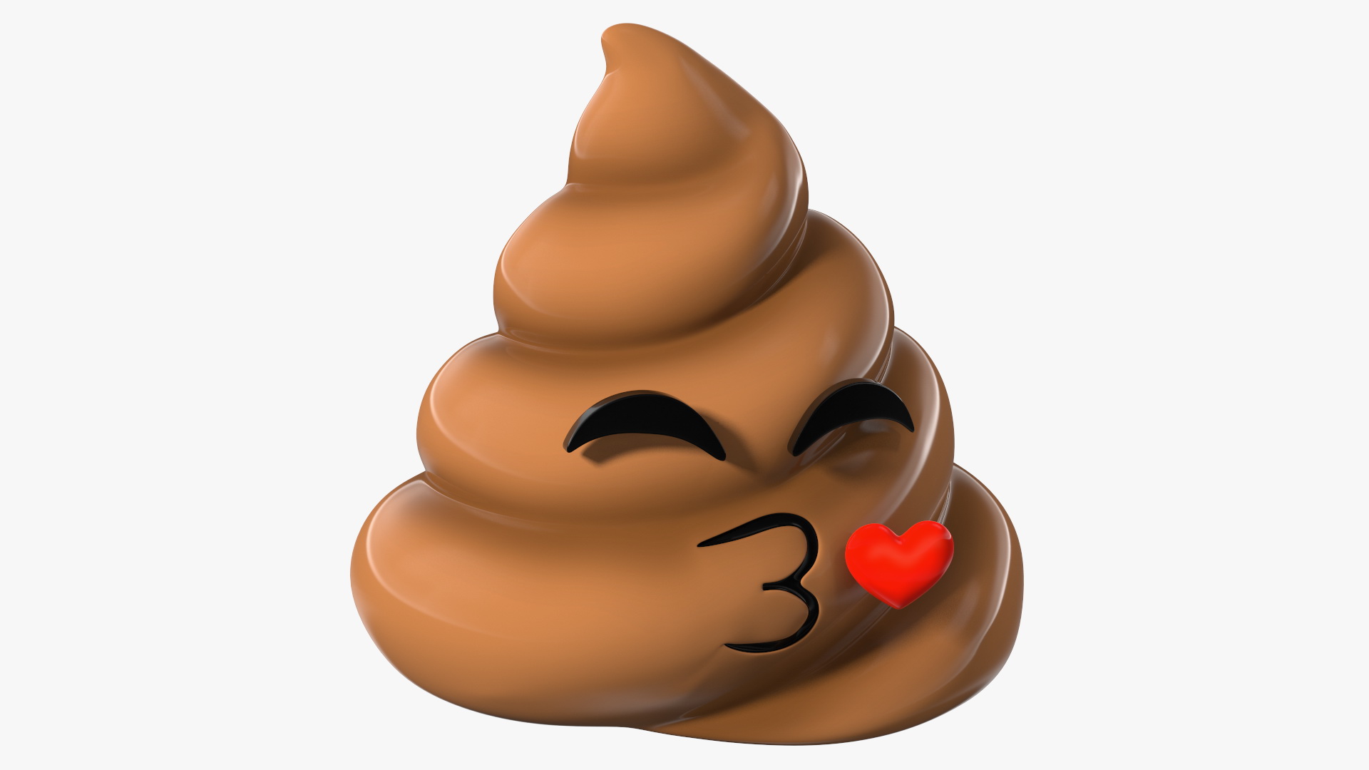 Kissing Face Poop Emoji Smile 3D model