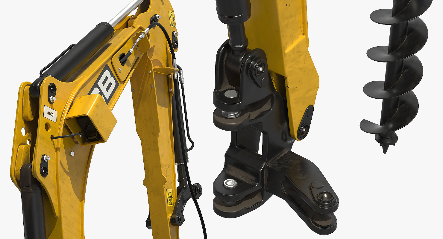 3D JCB Earth Drill X2500 Rigged model