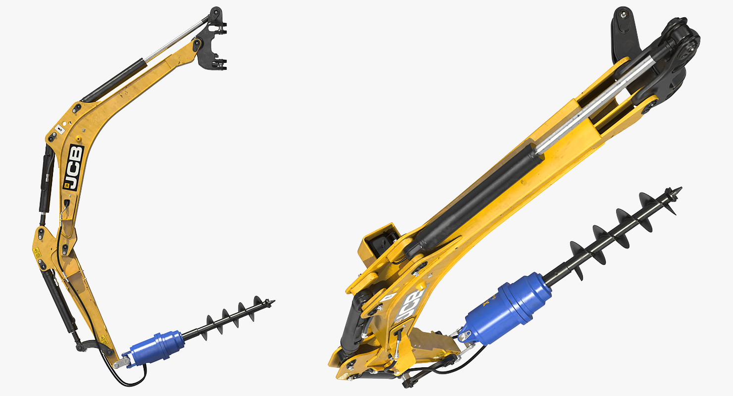 3D JCB Earth Drill X2500 Rigged model