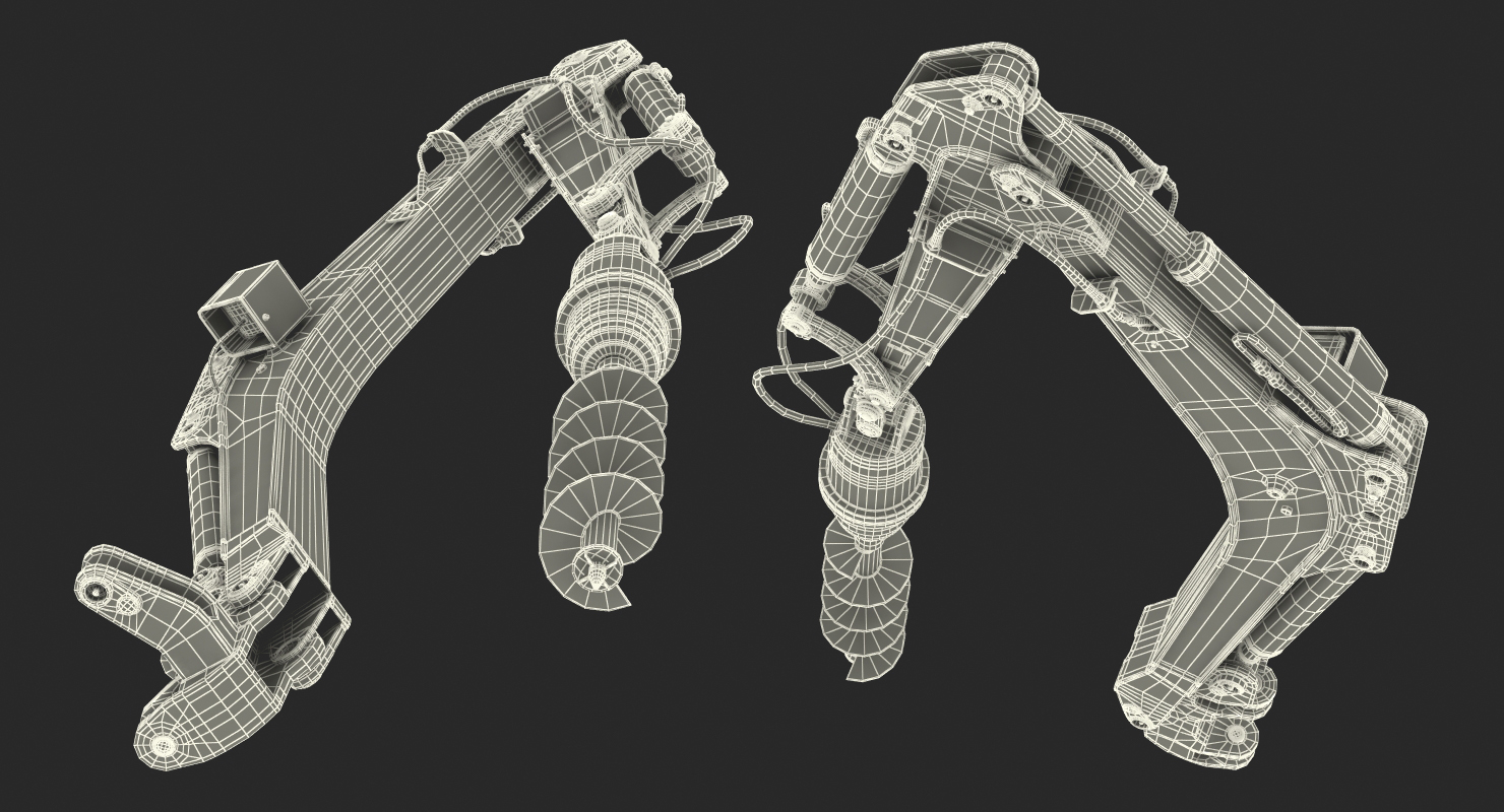 3D JCB Earth Drill X2500 Rigged model