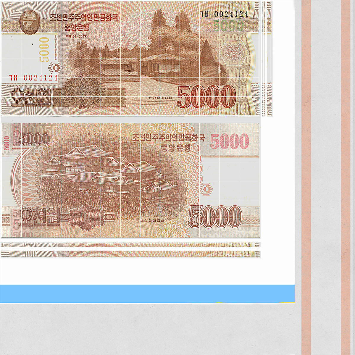 North Korea 5000 Won Banknote 2013 3D model