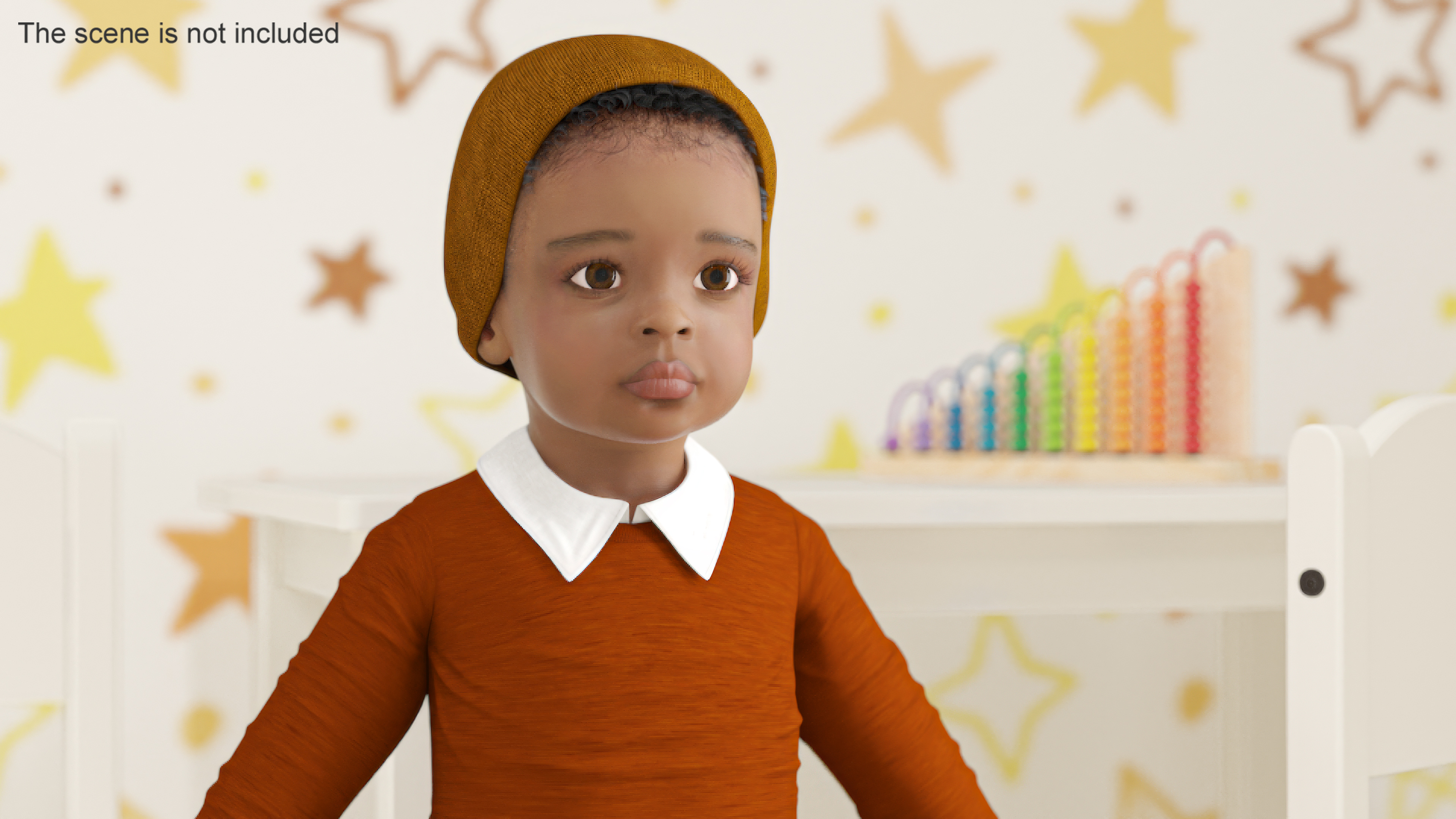 Black Baby Boy Light Skinned Outdoor Style A-Pose 3D model