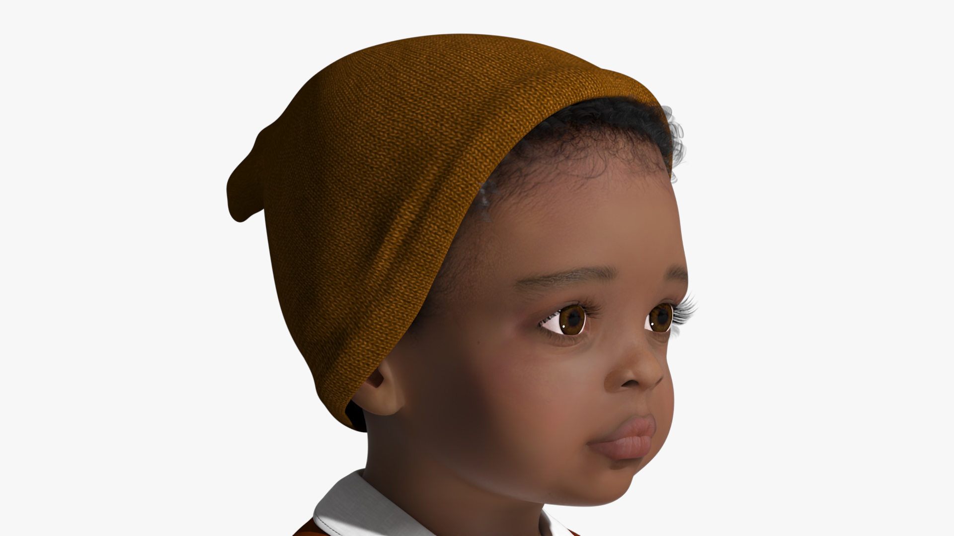 Black Baby Boy Light Skinned Outdoor Style A-Pose 3D model