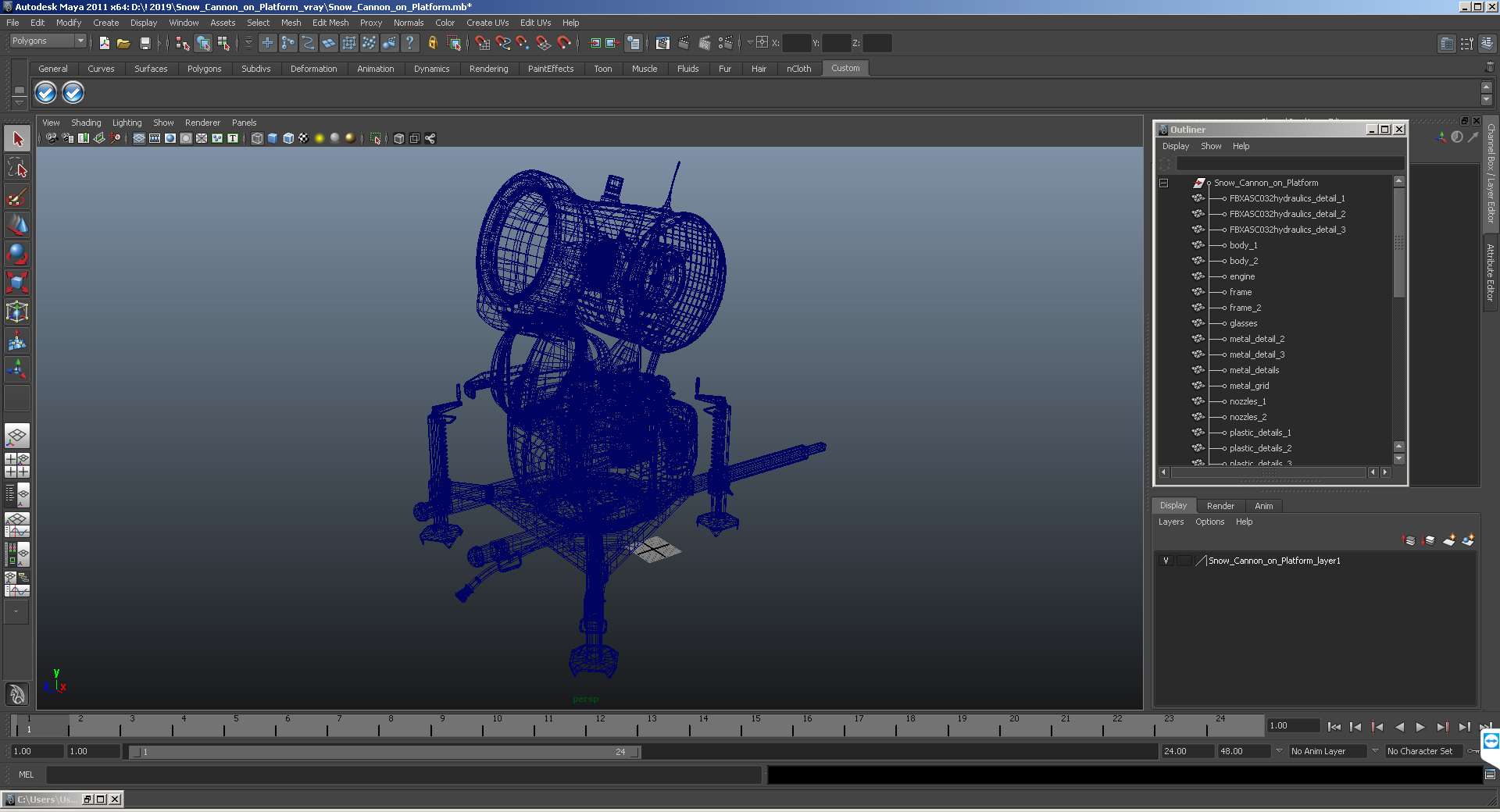 3D Snow Cannon on Platform model