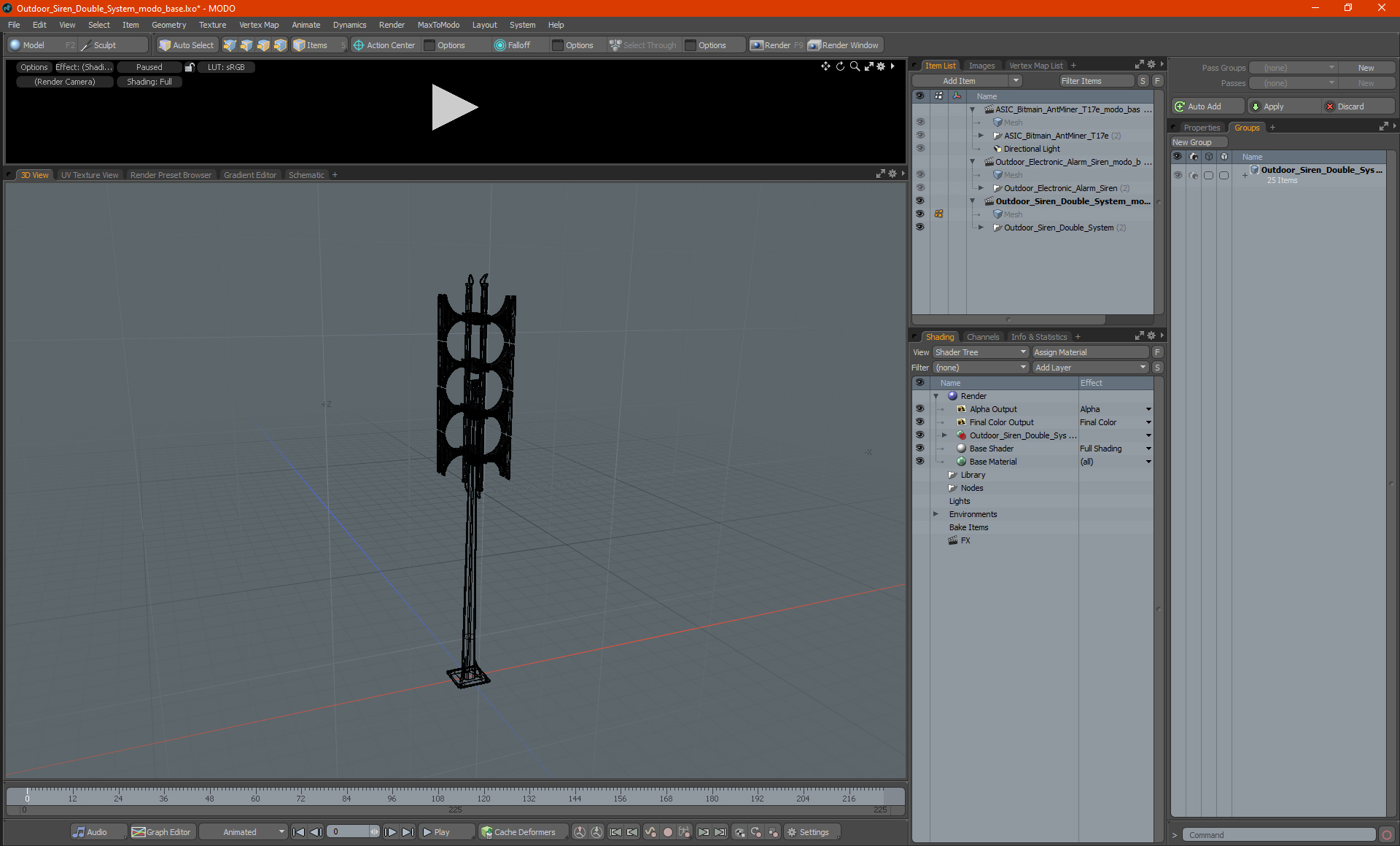 Outdoor Siren Double System 3D