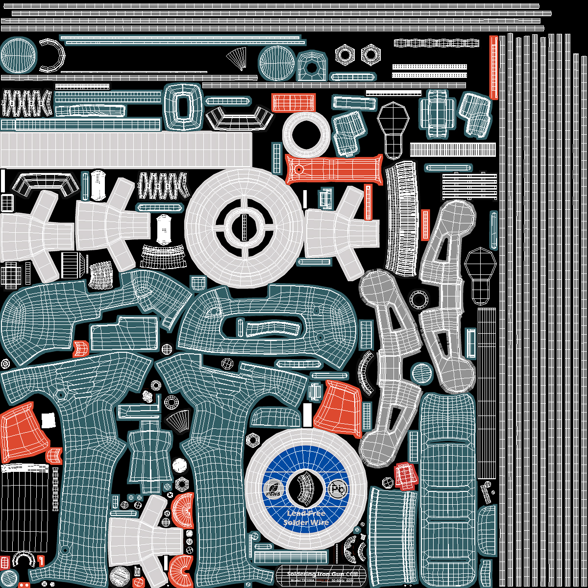 3D Soldering Iron Gun Blue model