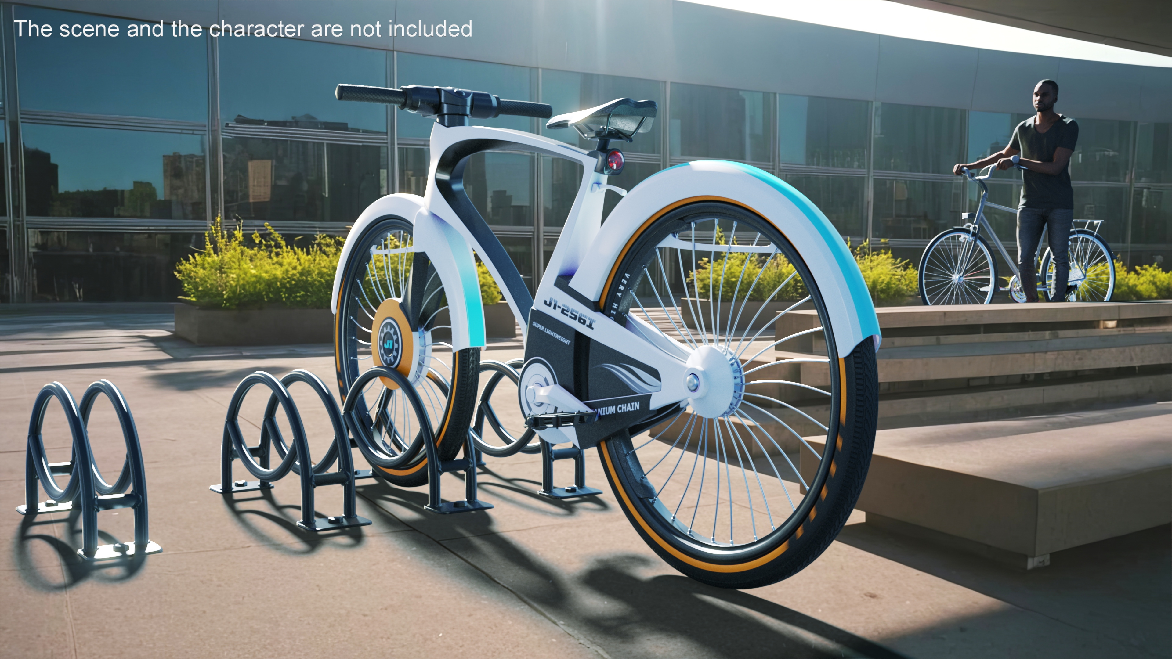 Futuristic Urban Bicycle White Rigged 3D