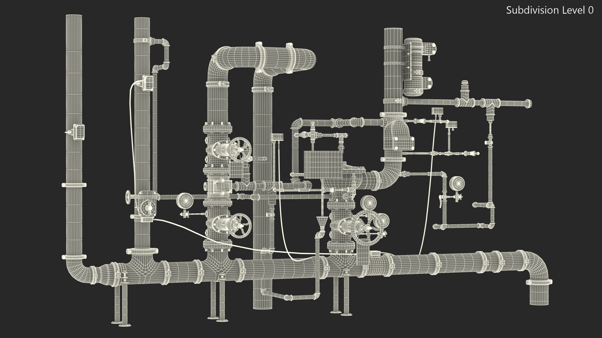 3D Industrial Pipeline and Valve System