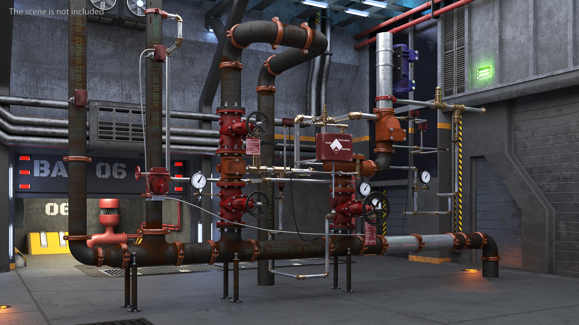 3D Industrial Pipeline and Valve System