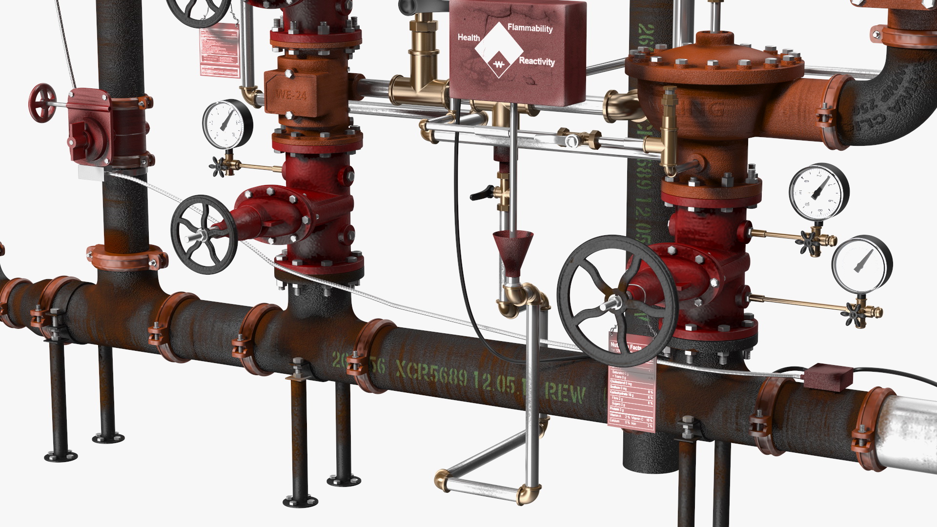 3D Industrial Pipeline and Valve System