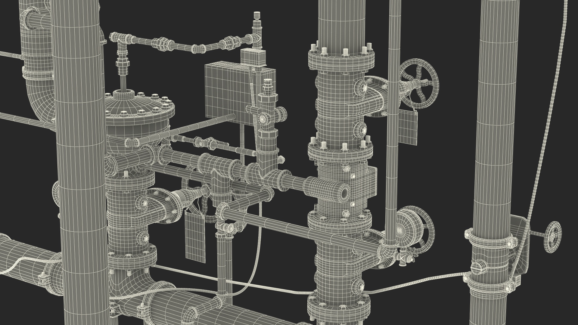 3D Industrial Pipeline and Valve System